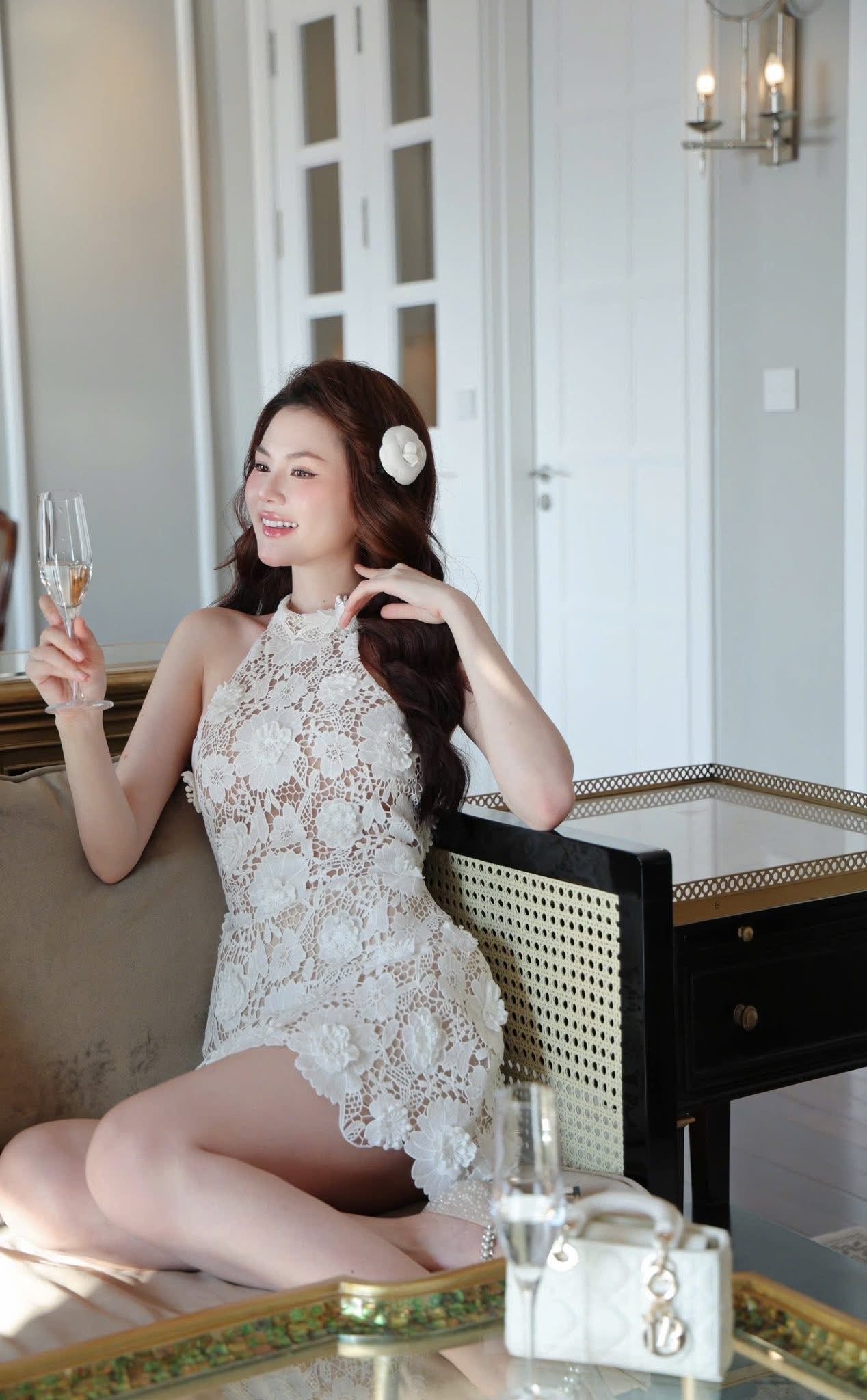 Flower Lace Short Dress