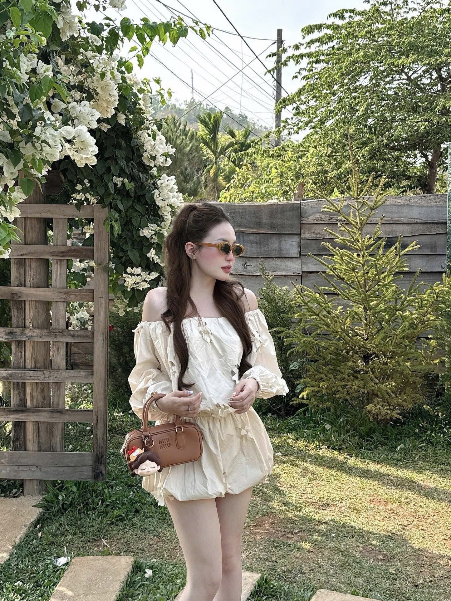 Flower Cut Dress & Short Set
