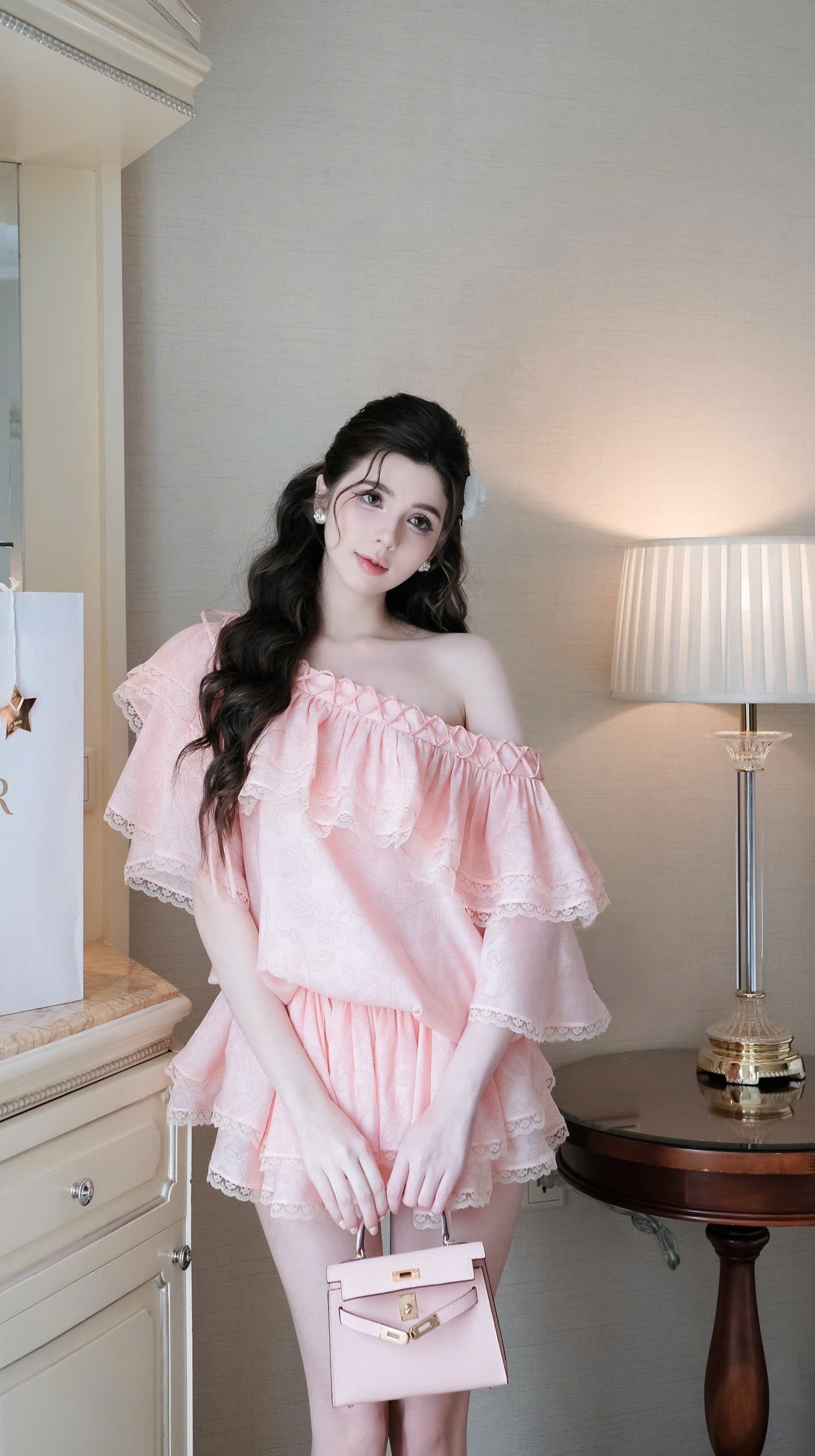 Open Shoulder Layer Jumpsuit