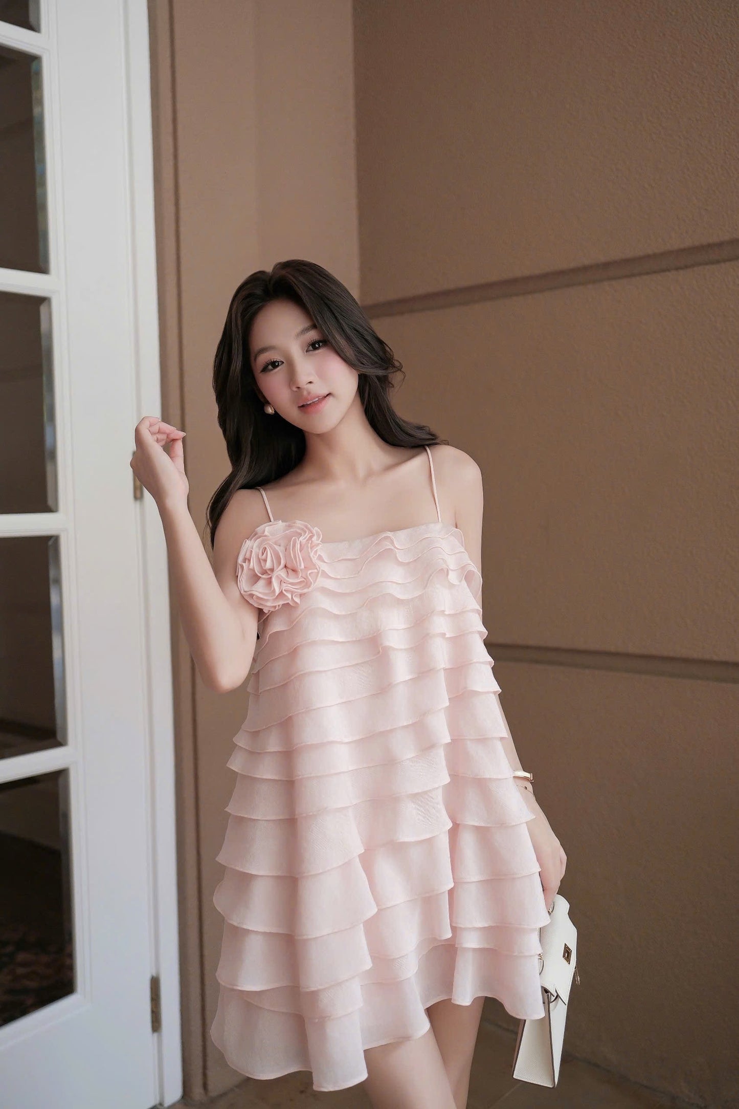 Layer 3D Flower Babydoll Dress