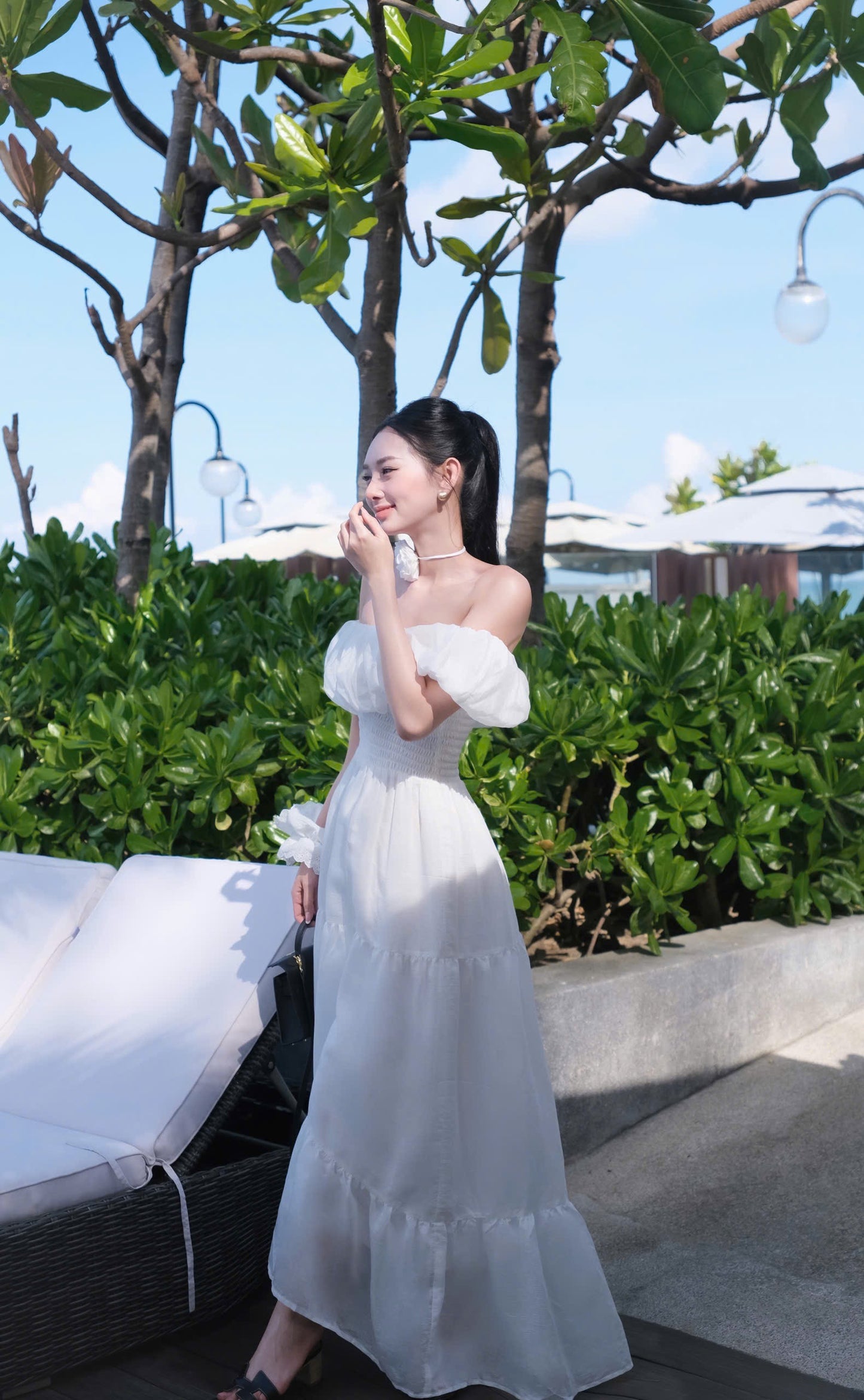 Open Shoulder Maxi Summer Dress