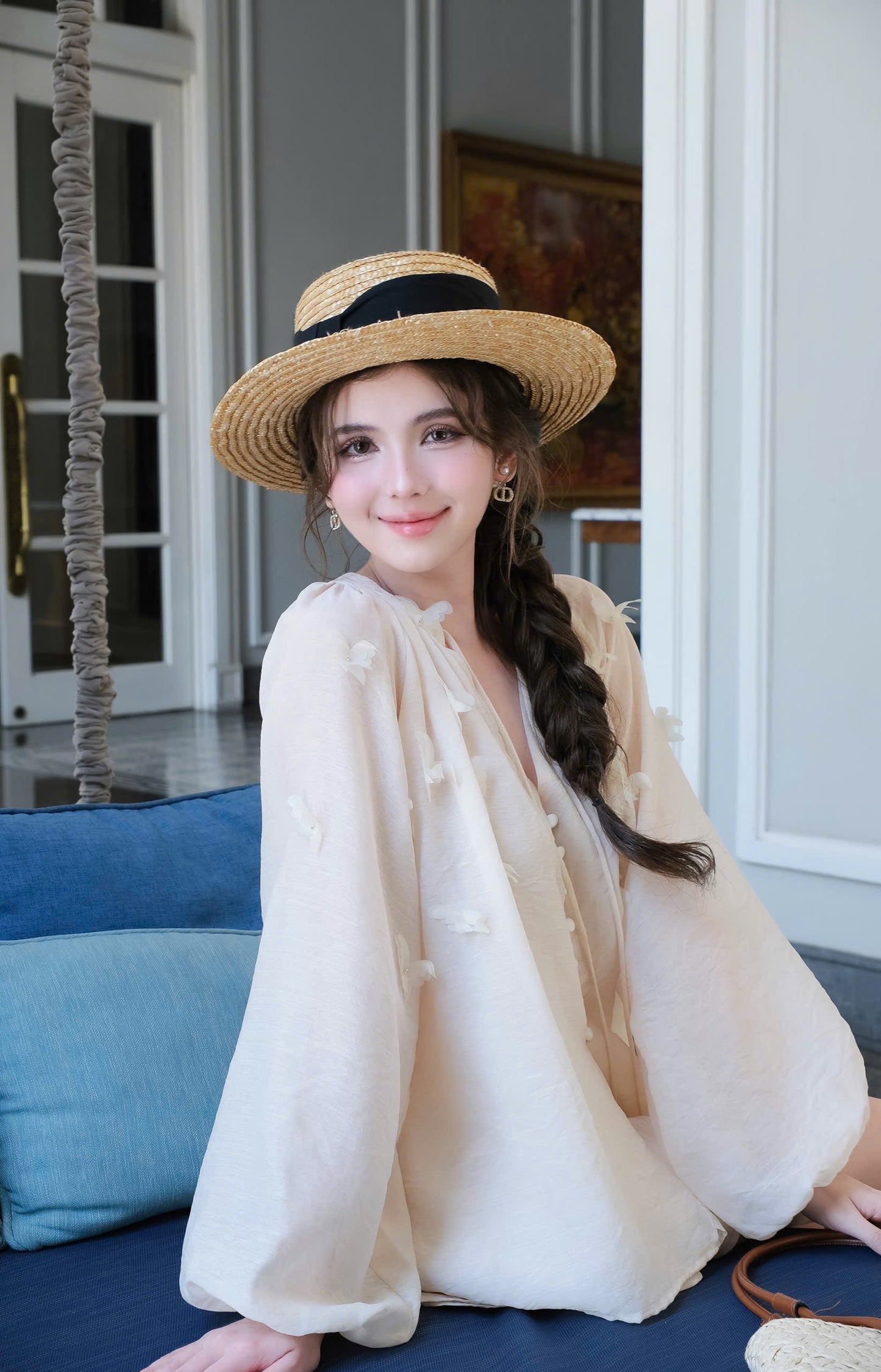 Butterfly Blouse & Skirt Set