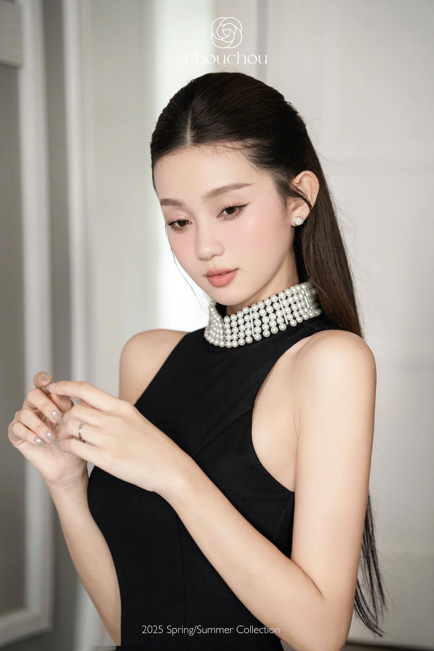 Pear Neck Mix Color Dress