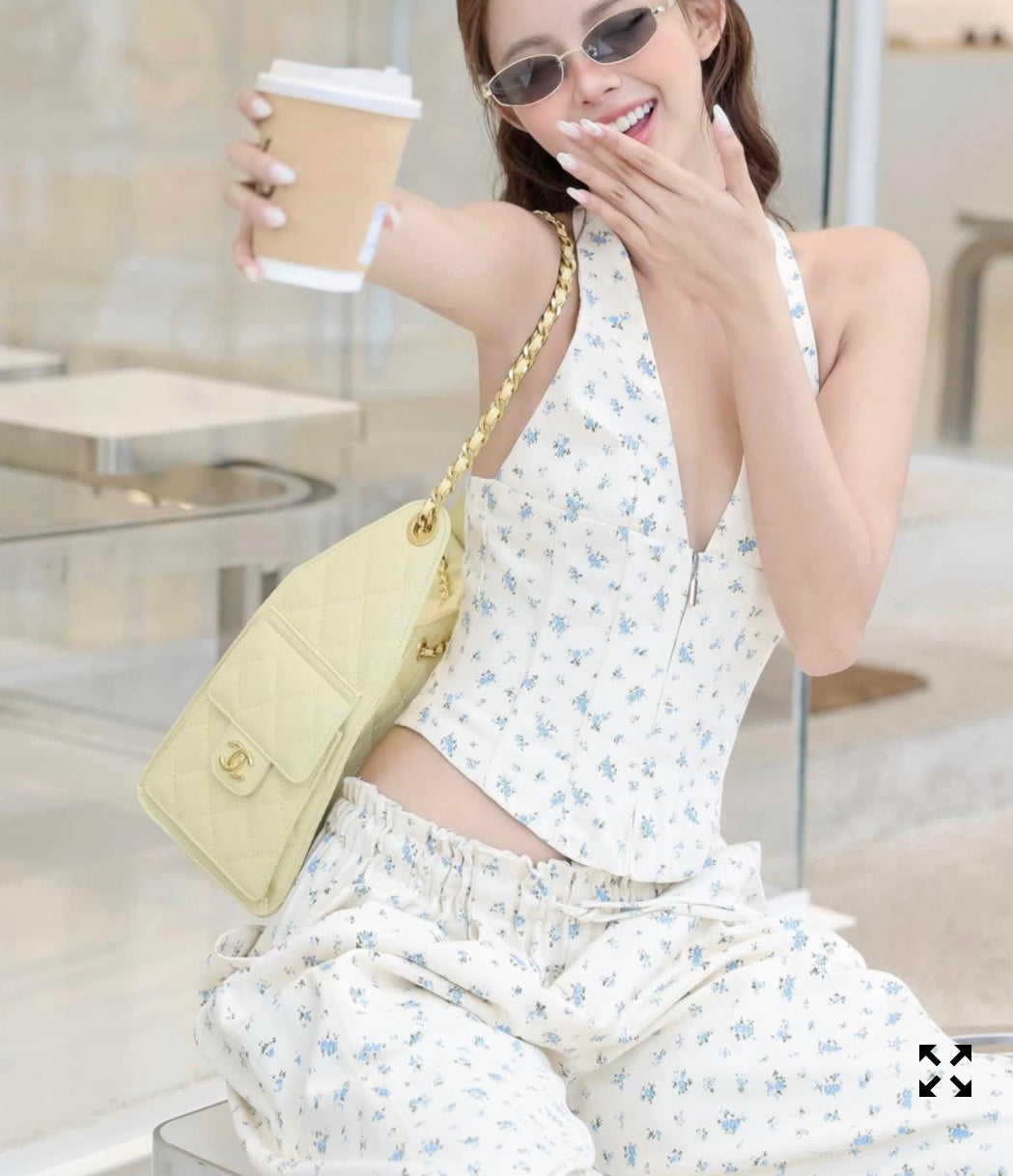 Flower Pattern Top & Pants Set