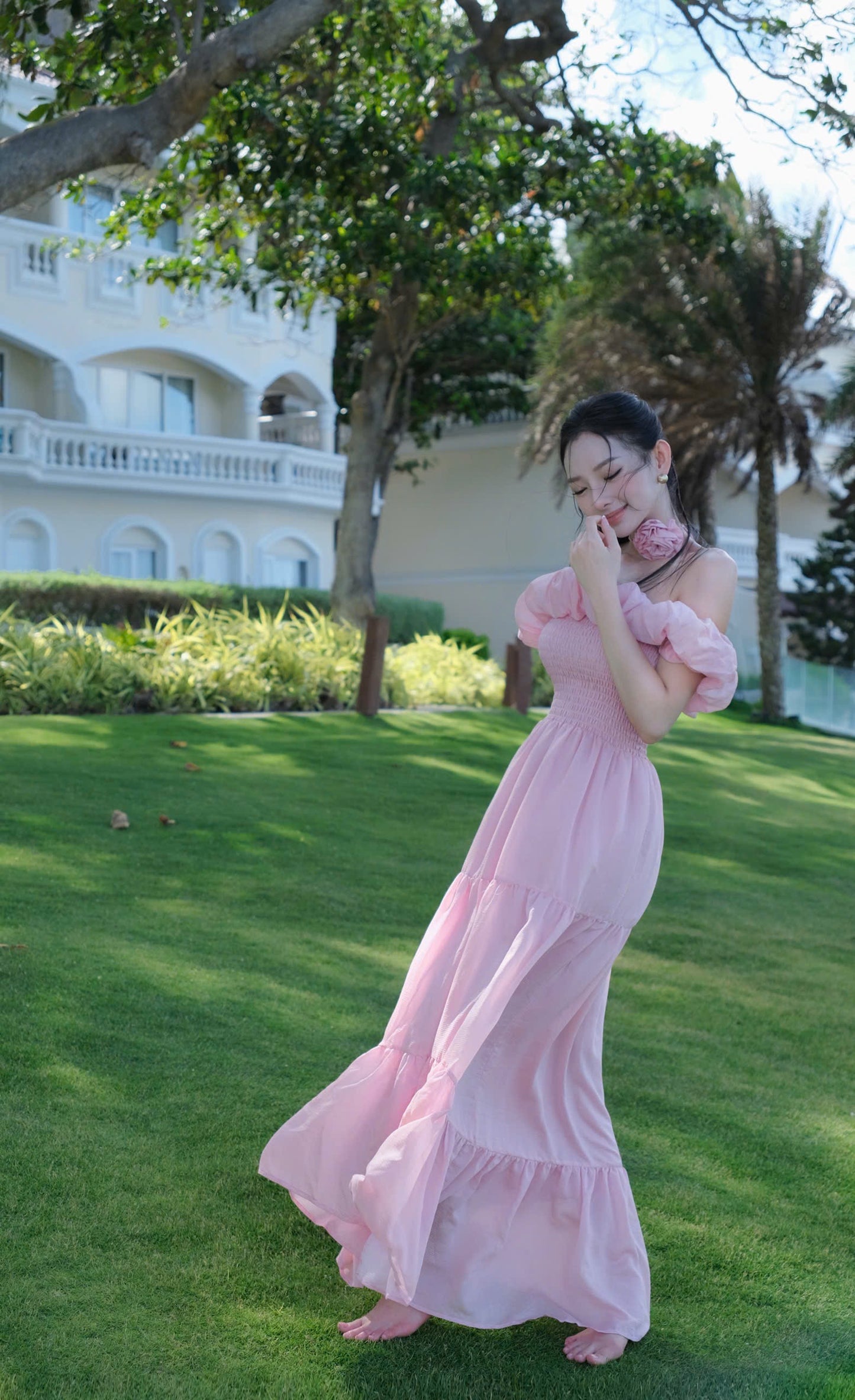 Open Shoulder Maxi Summer Dress