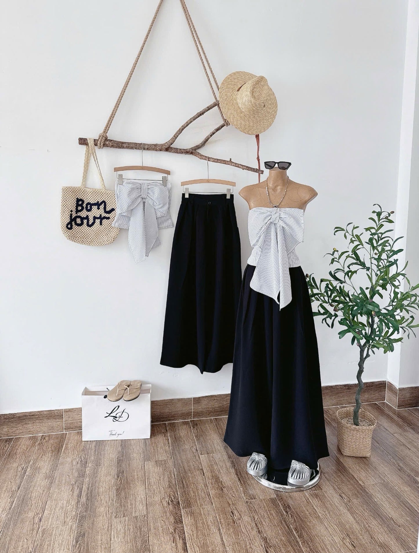 Bow Front Top & Pants Set