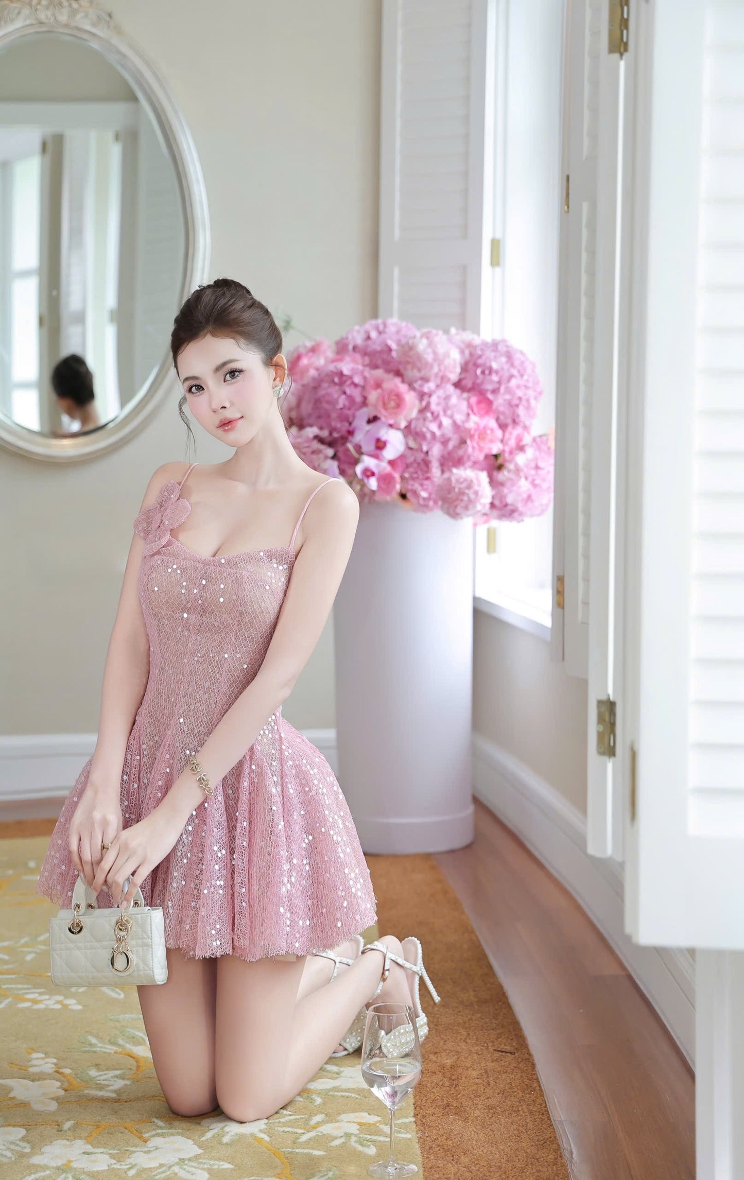 3D Flower Aline Blink Dress