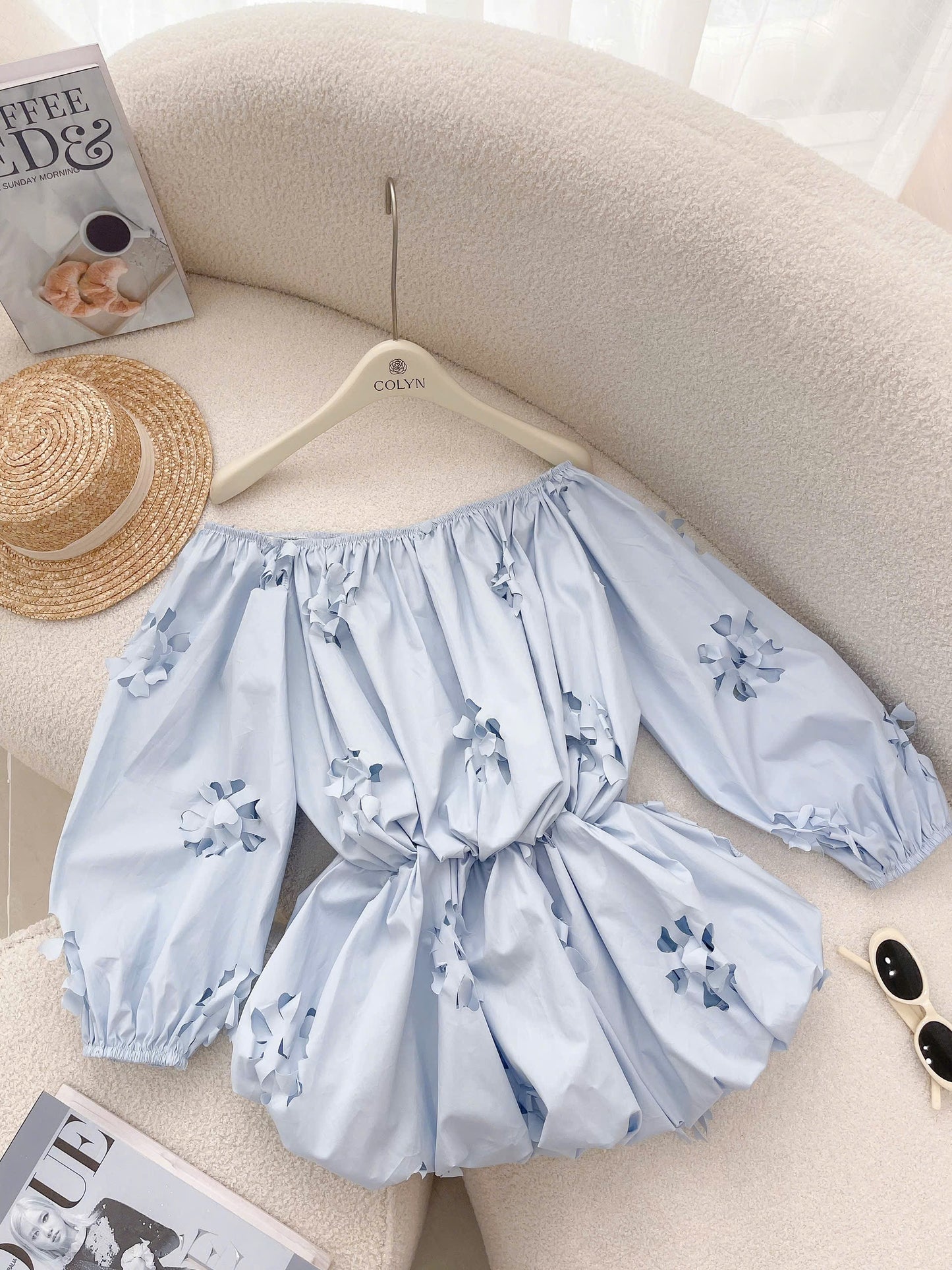 Flower Cut Dress & Short Set