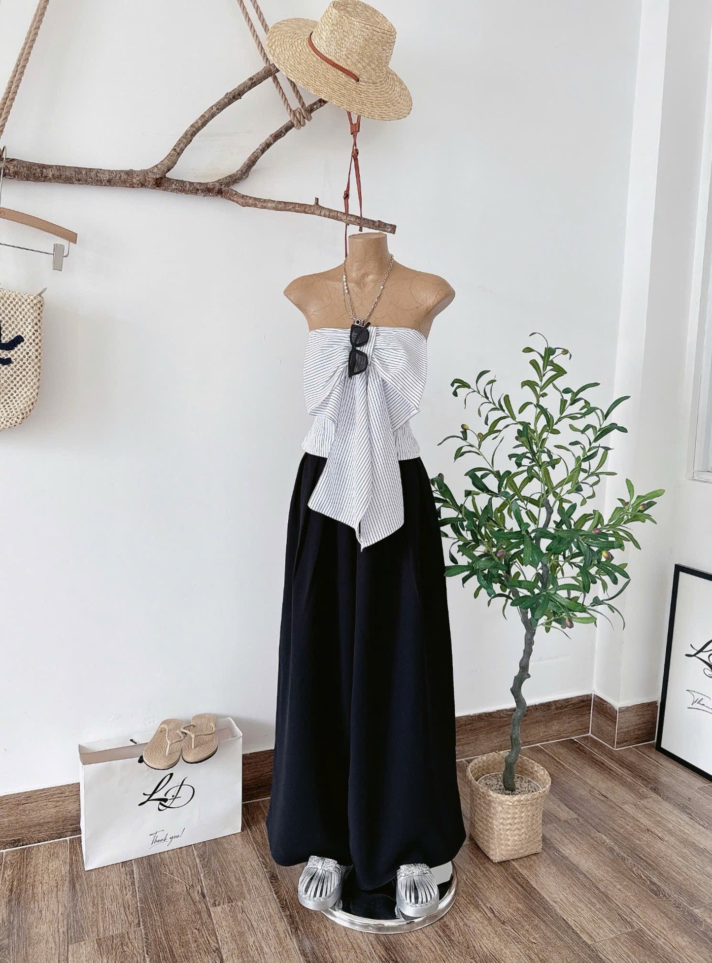 Bow Front Top & Pants Set