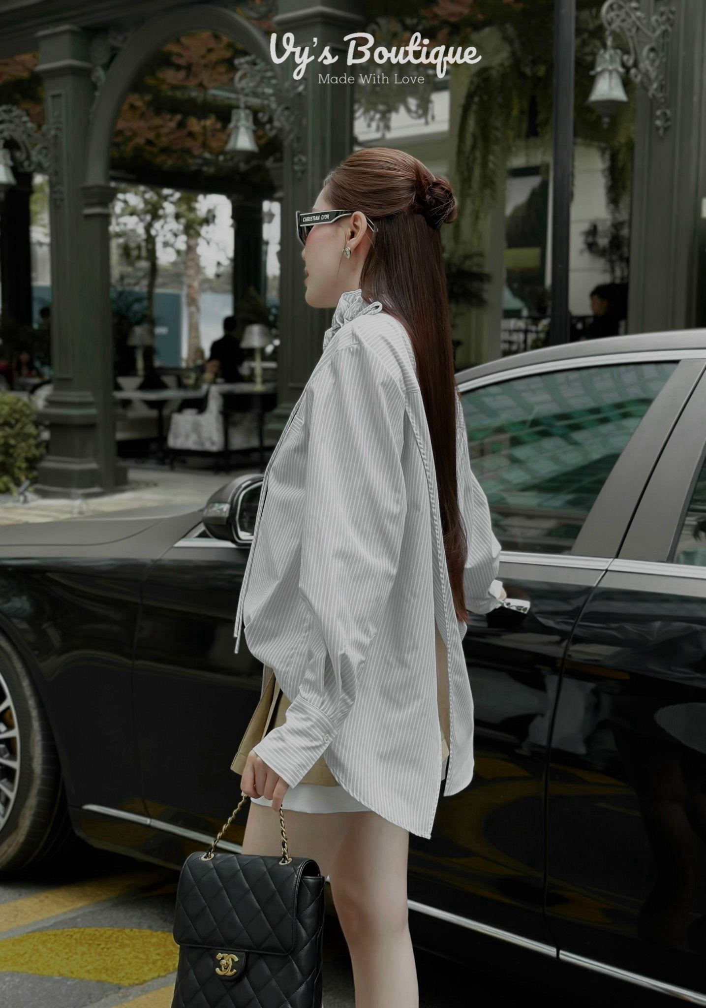 Flower Choker Neck Shirt