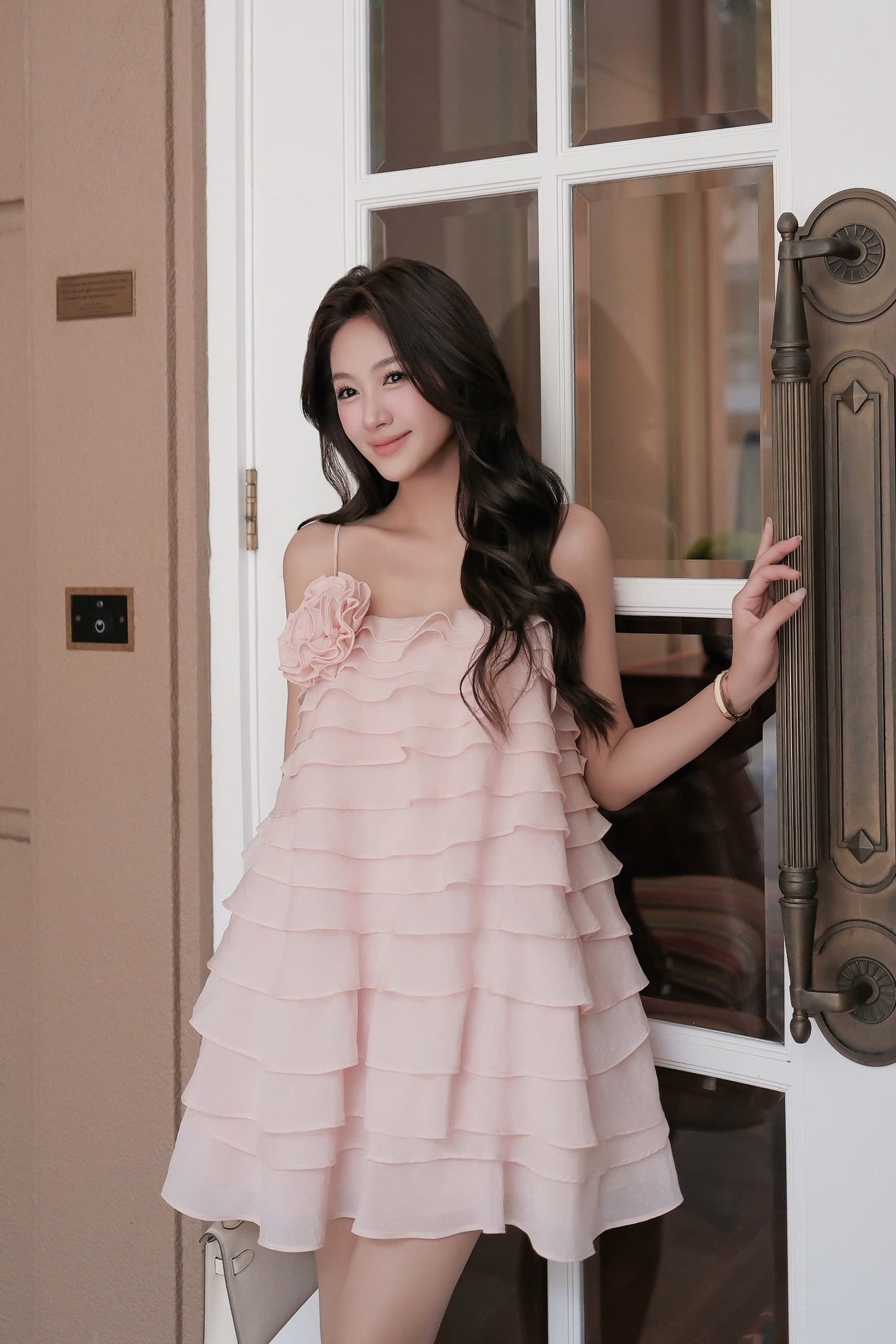 Layer 3D Flower Babydoll Dress