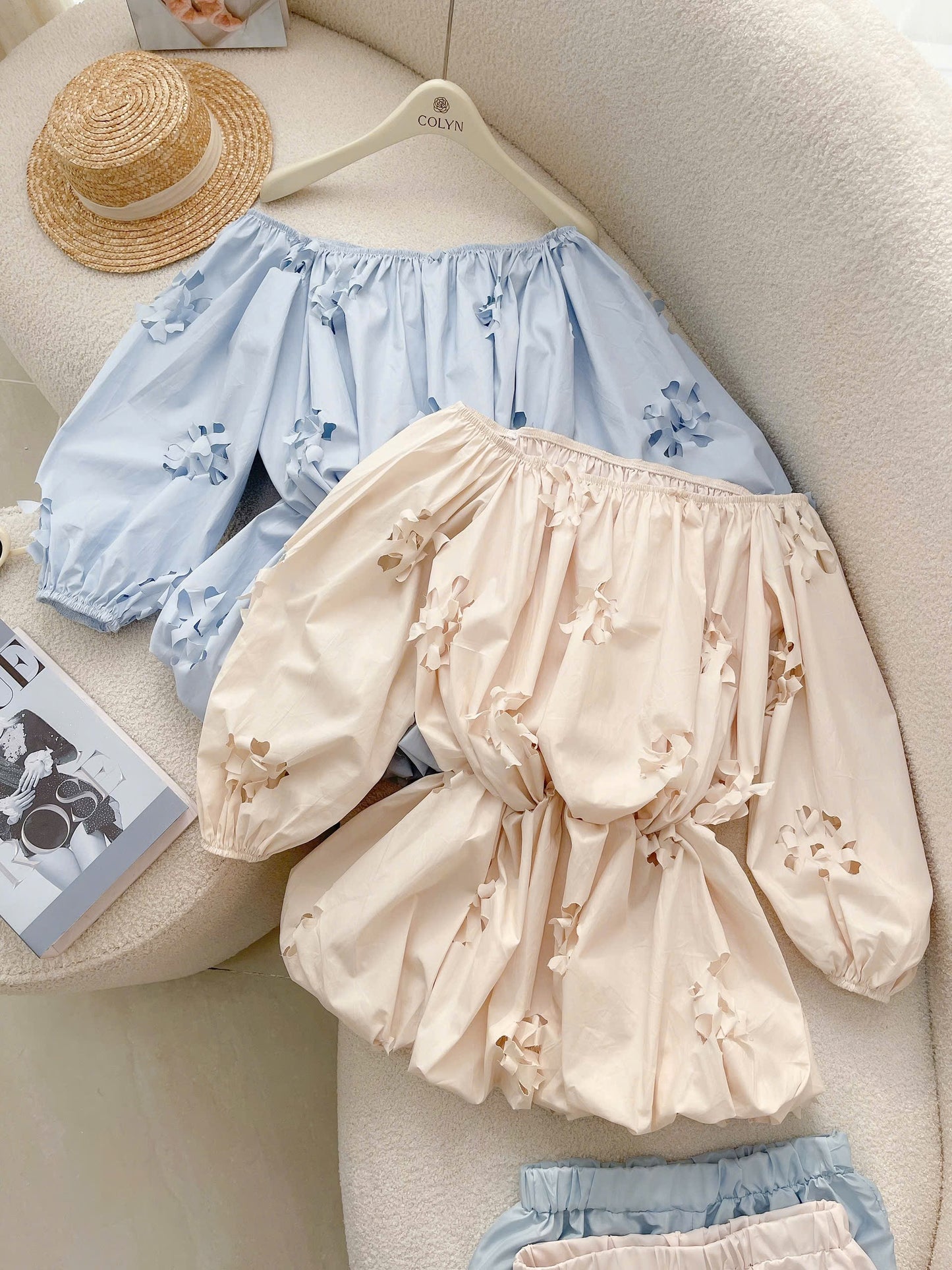 Flower Cut Dress & Short Set