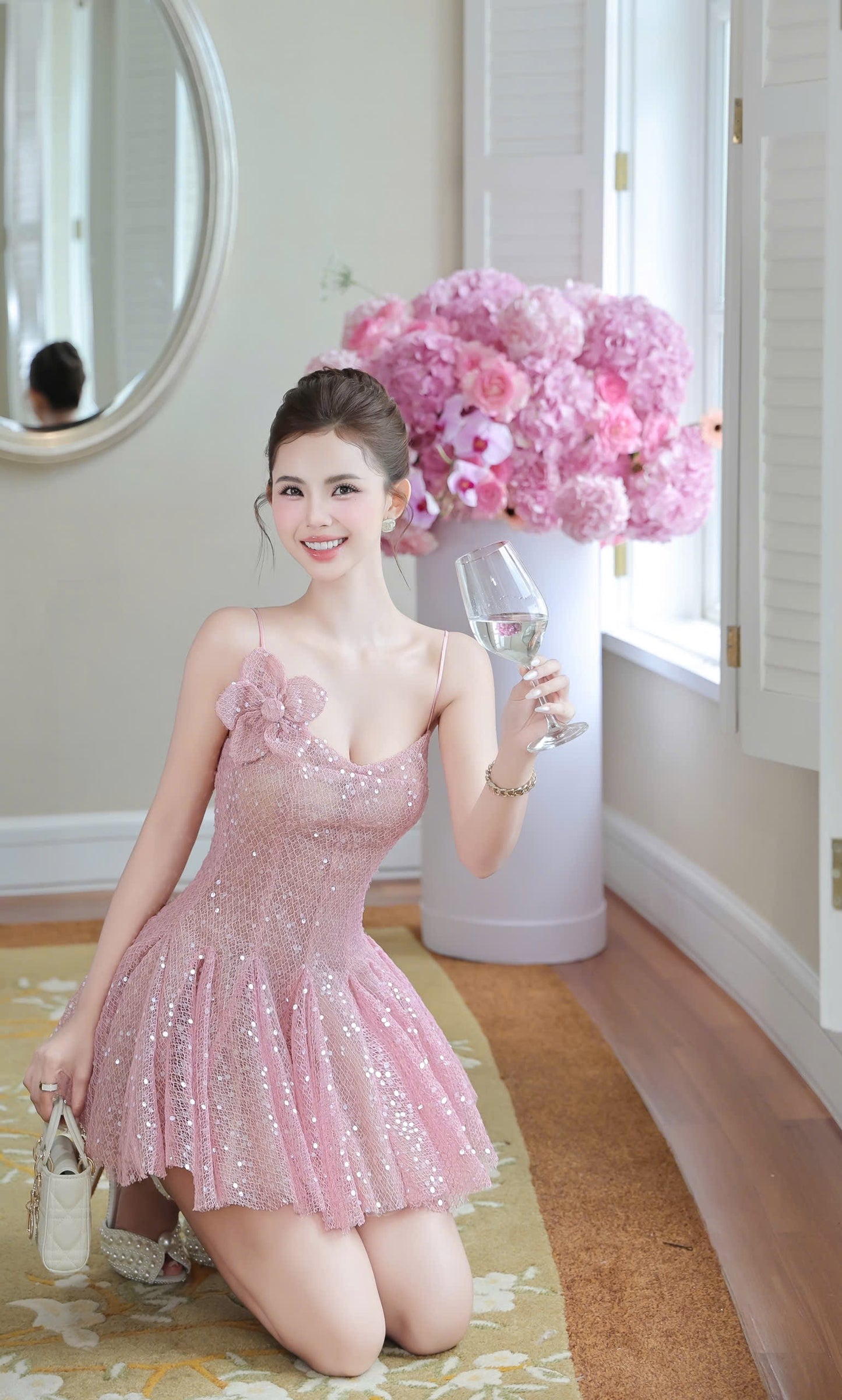 3D Flower Aline Blink Dress