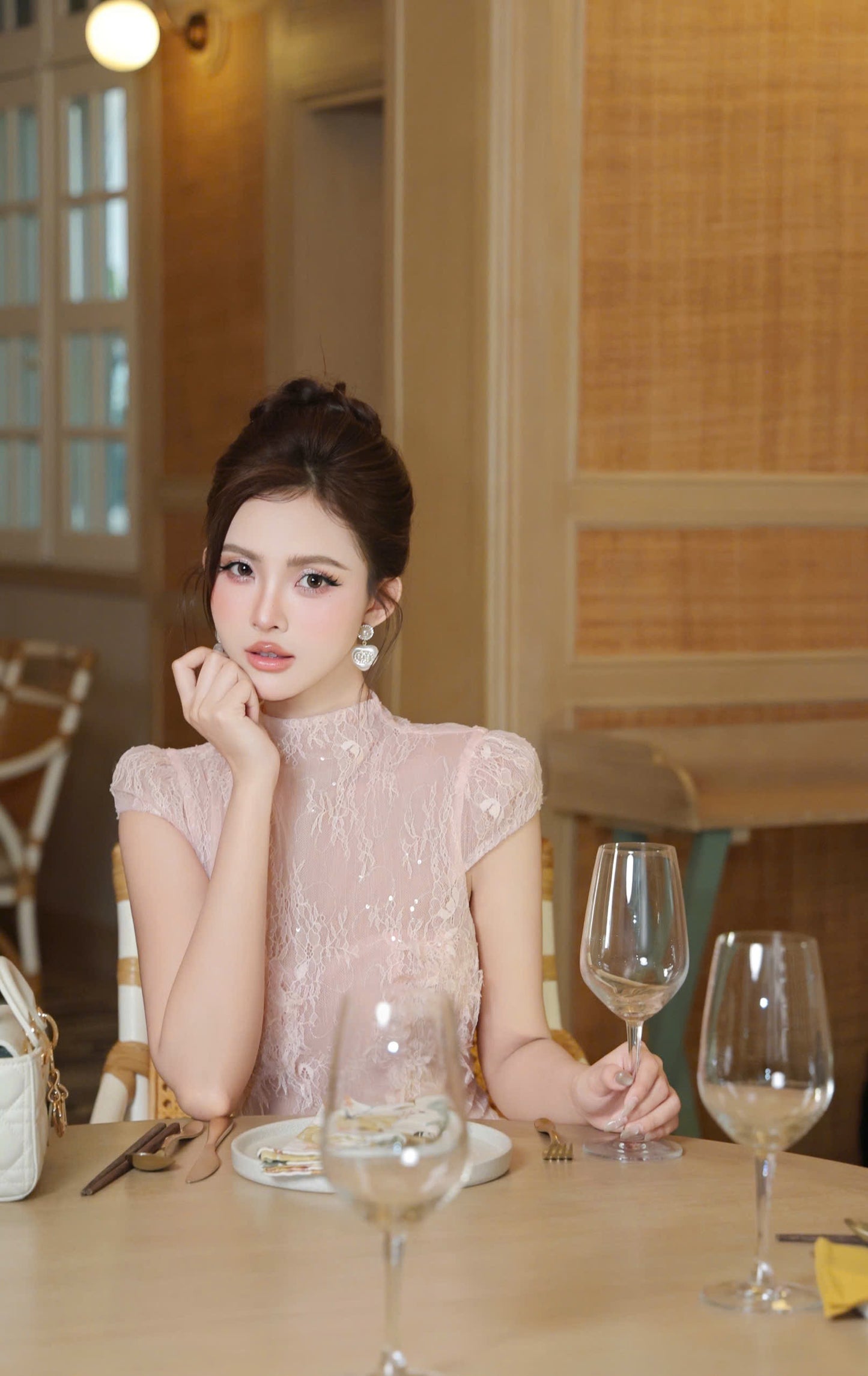 Lace High Neck Dress