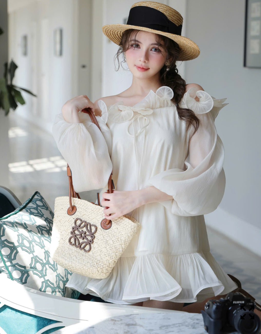 Open Shoulder Blouse & Short Set