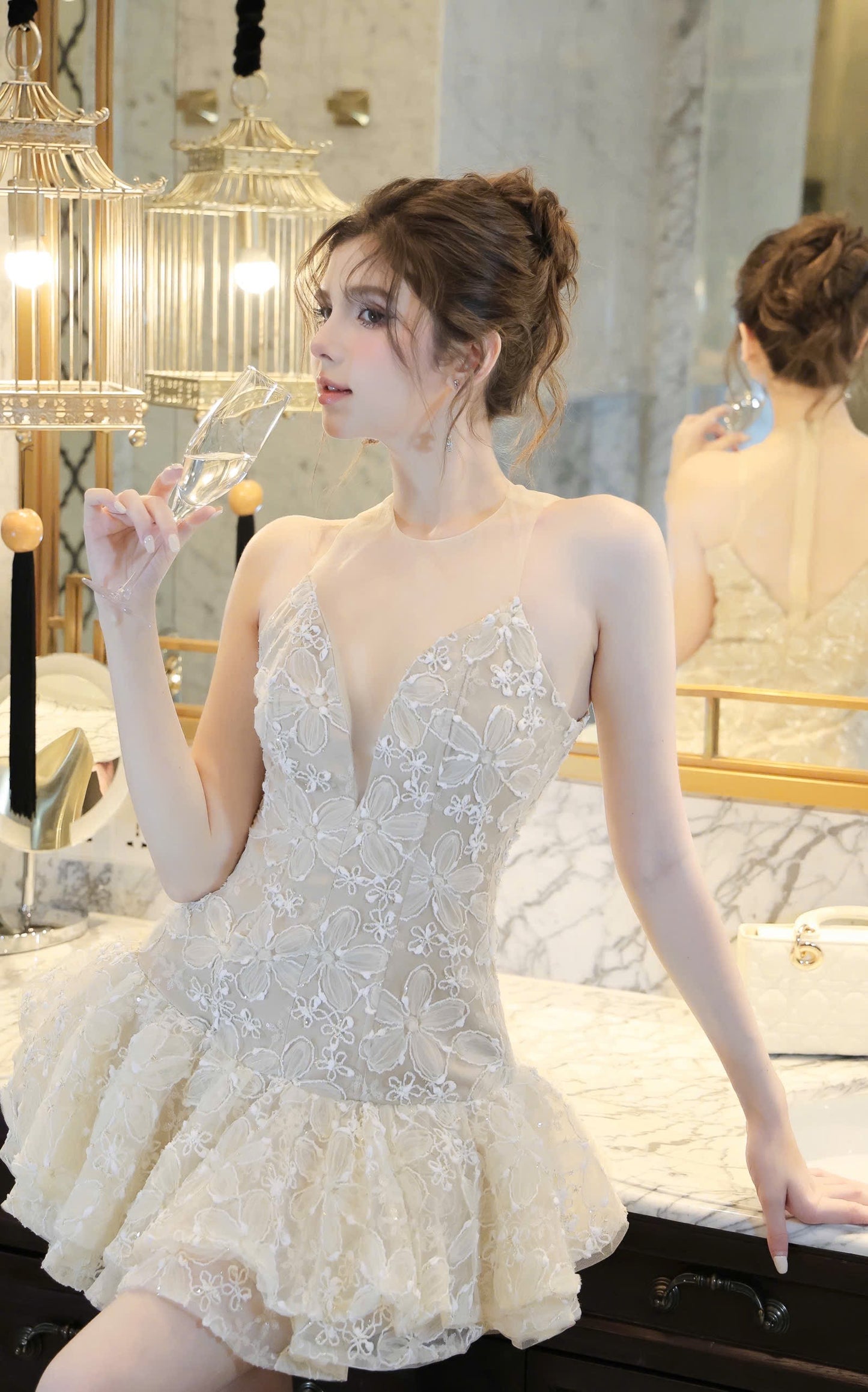 Cocktail Flowet Pattern Dress