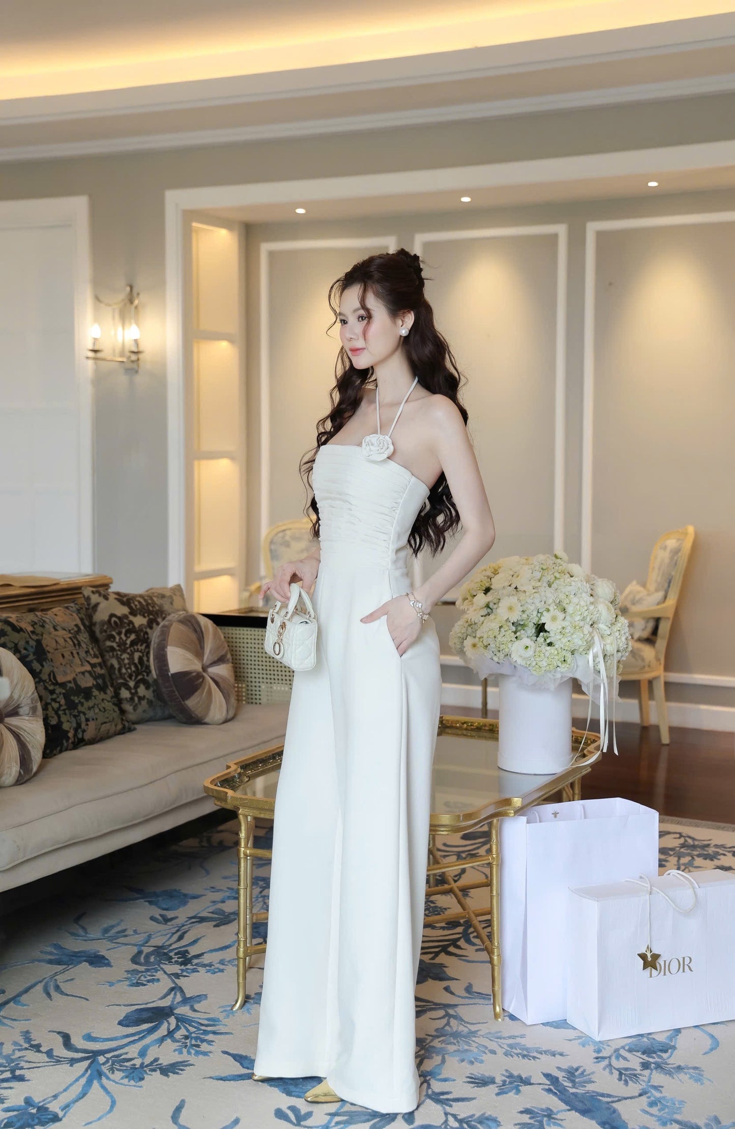 Cross Shoulder Long Jumpsuit
