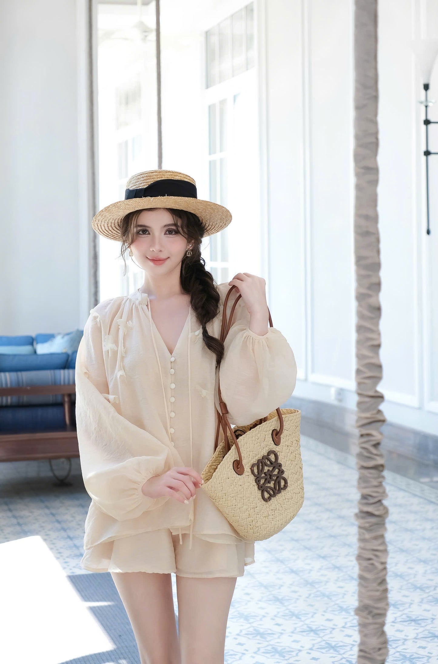 Butterfly Blouse & Skirt Set