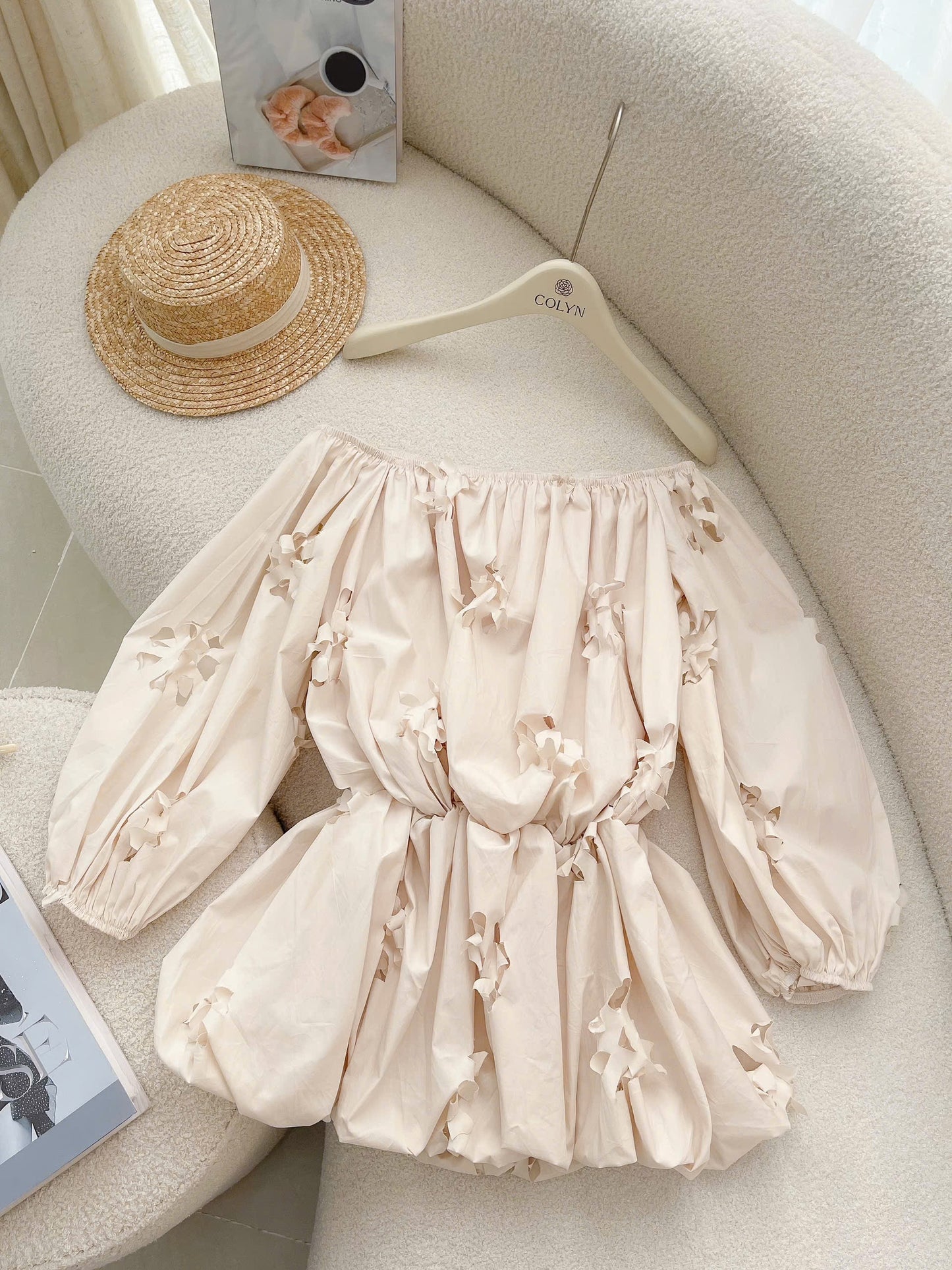 Flower Cut Dress & Short Set