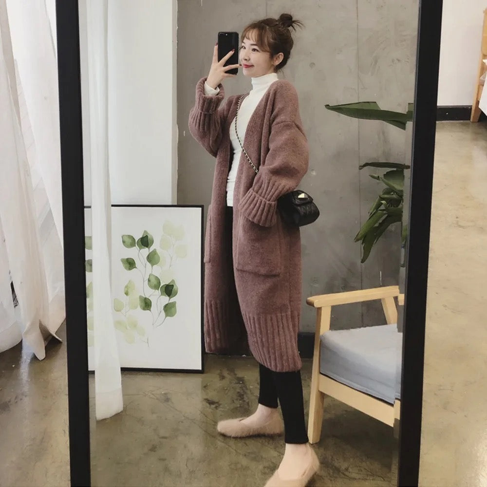 Long Solid Cardigan
