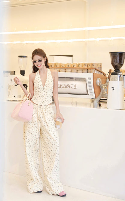 Flower Pattern Top & Pants Set