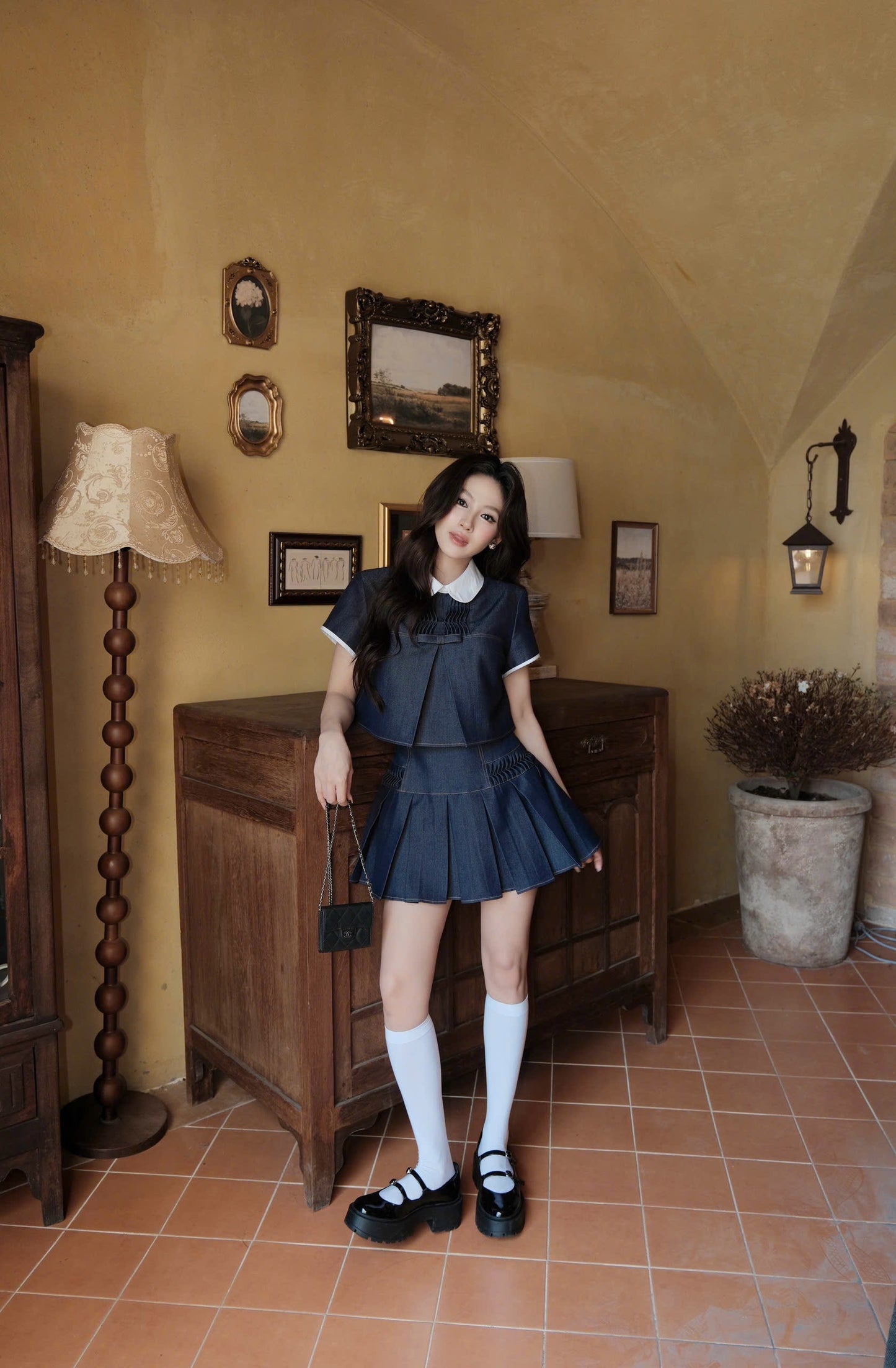 Jean Blouse & Skirt Set