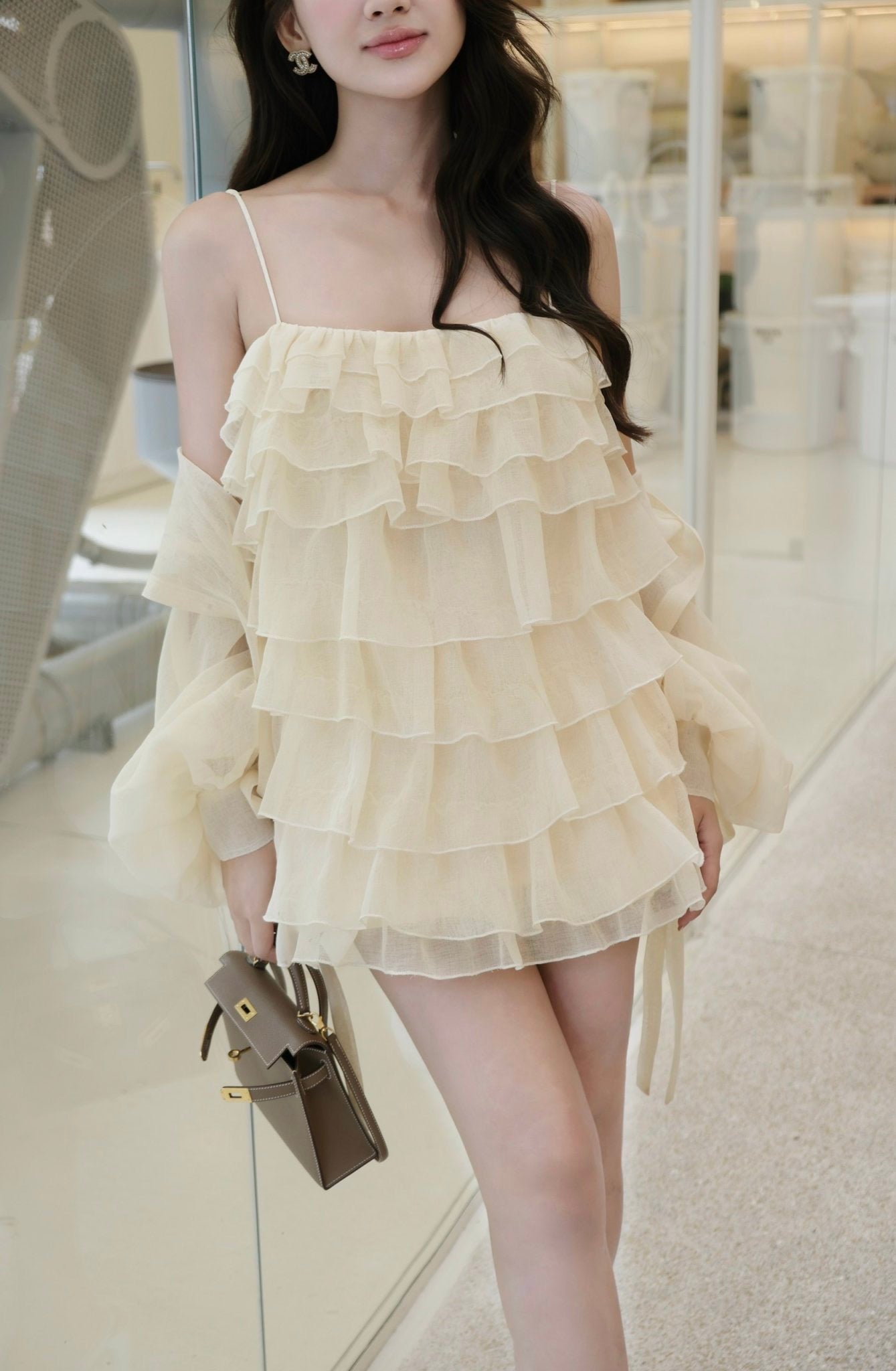 Layer Blouse & Outside Shirt & Short Set