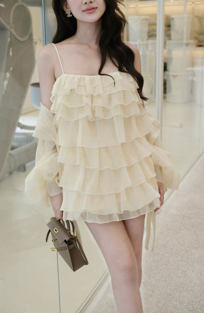 Layer Blouse & Outside Shirt & Short Set