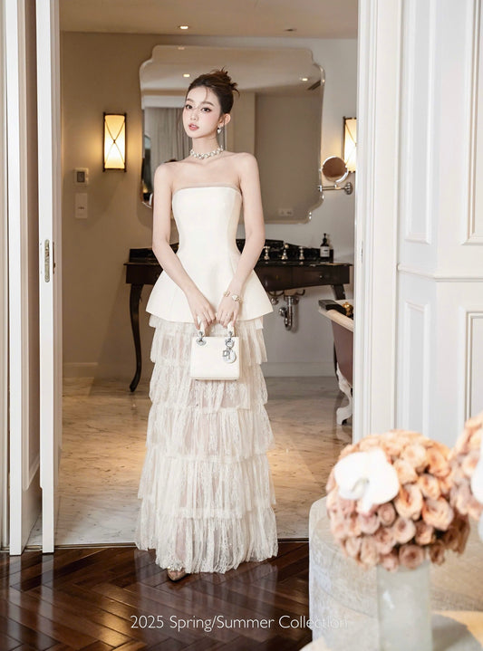 Cocktail Party Long Lace Dress
