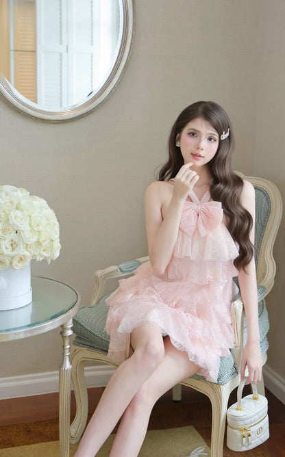 Bow Front Layer Babydoll Dress