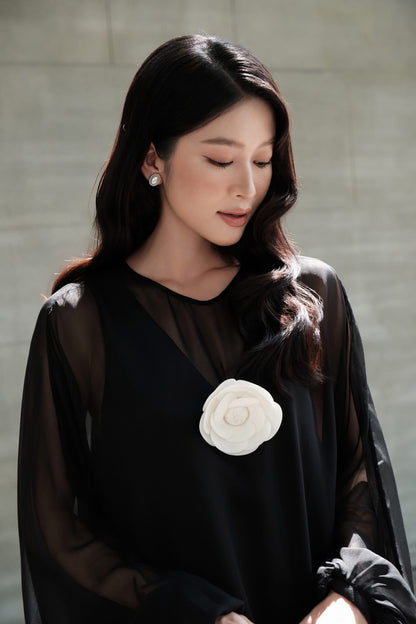 3D Front Flower Dress Set