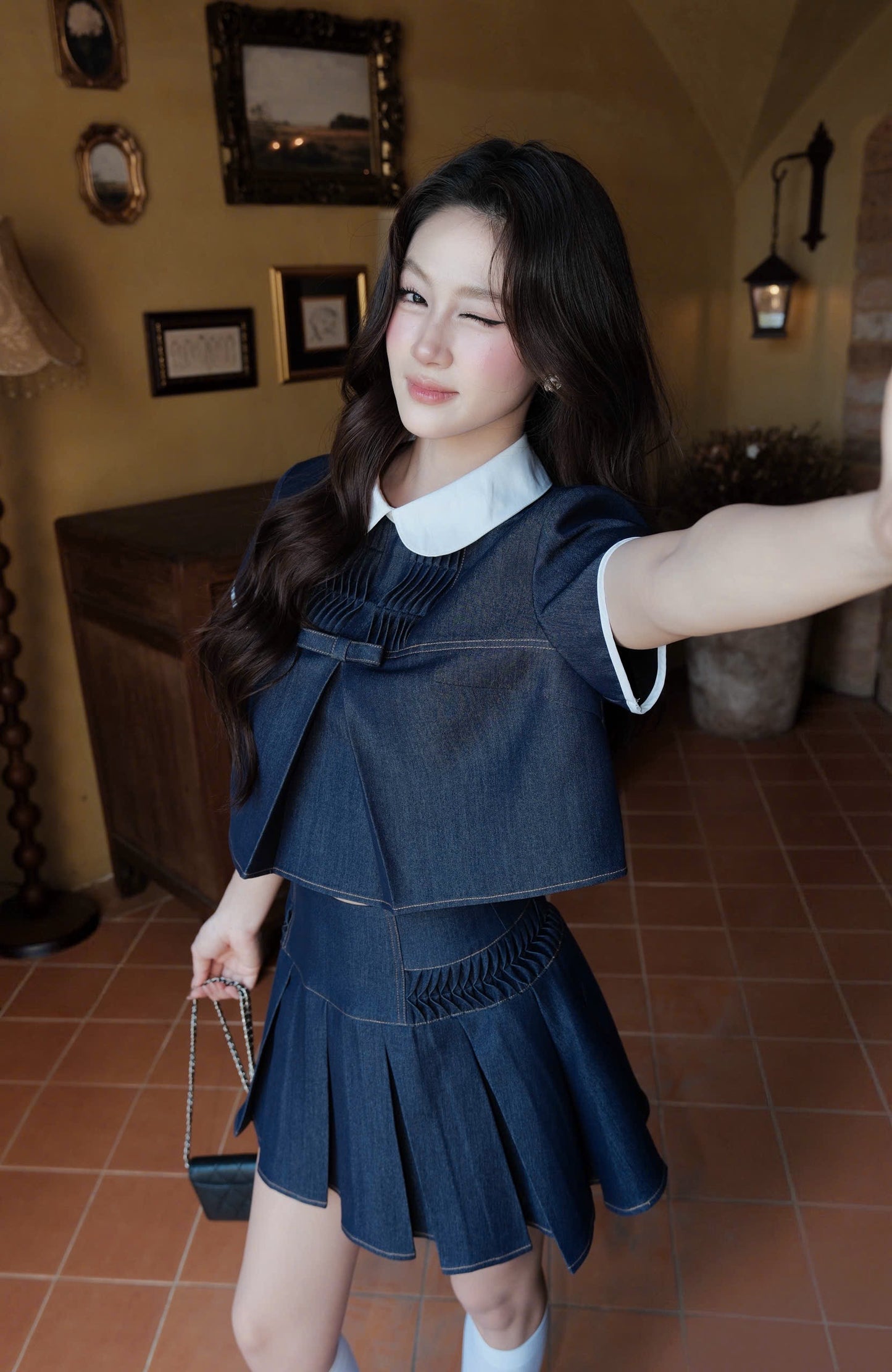 Jean Blouse & Skirt Set