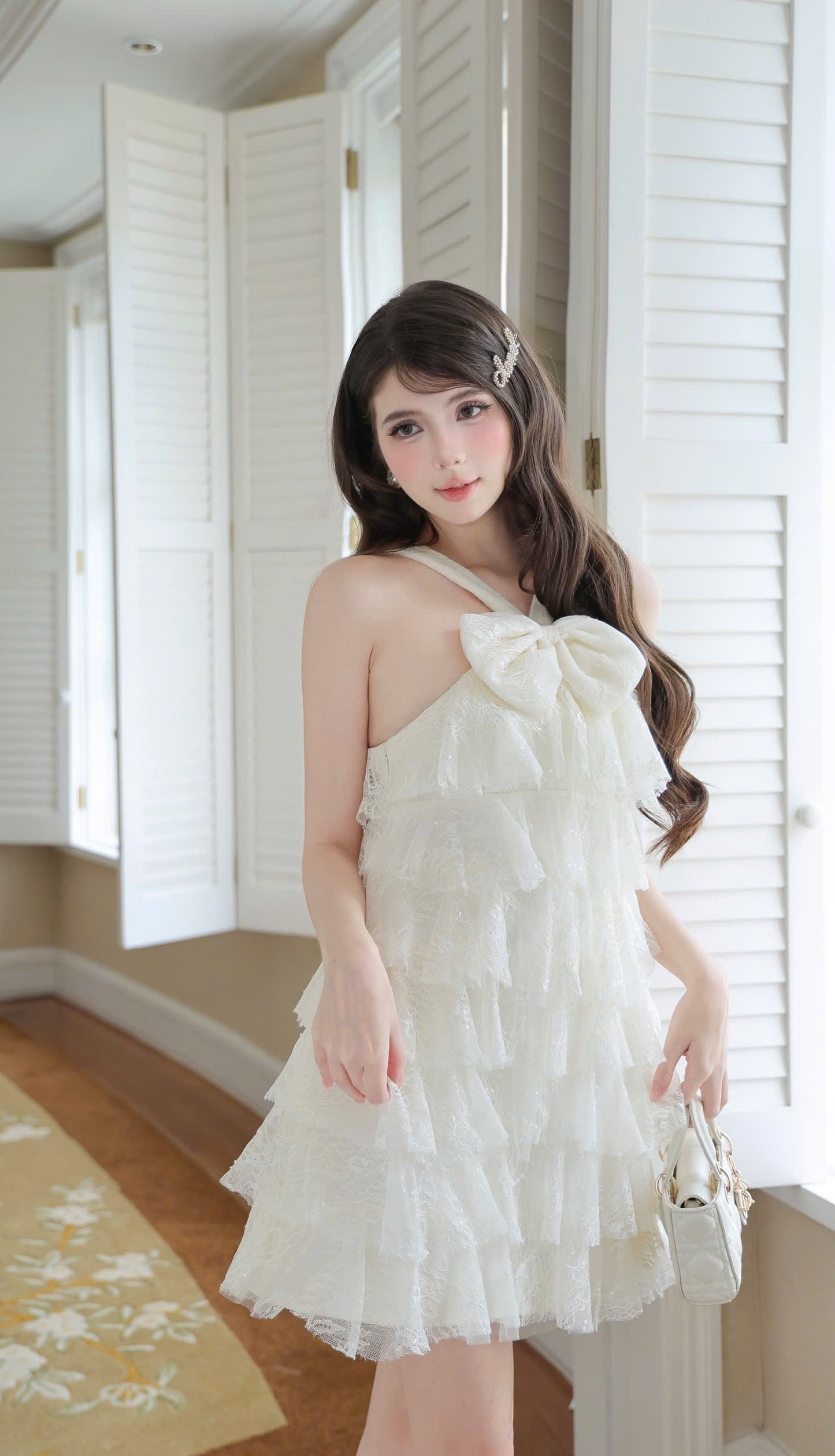 Bow Front Layer Babydoll Dress