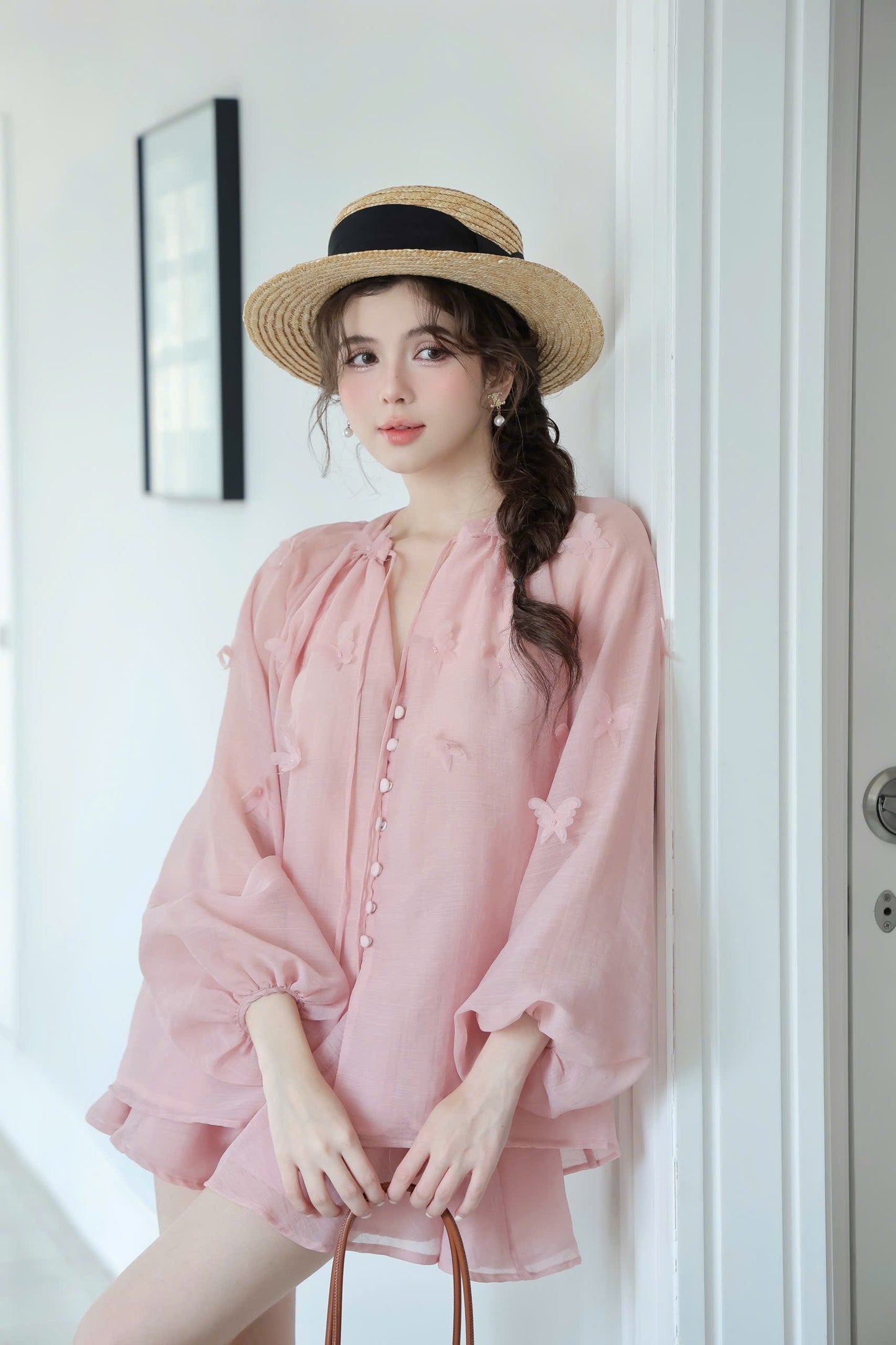 Butterfly Blouse & Skirt Set