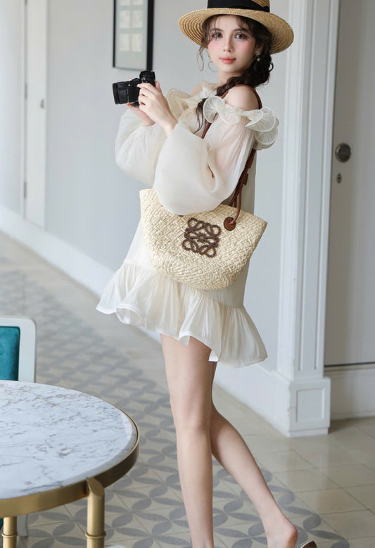 Open Shoulder Blouse & Short Set