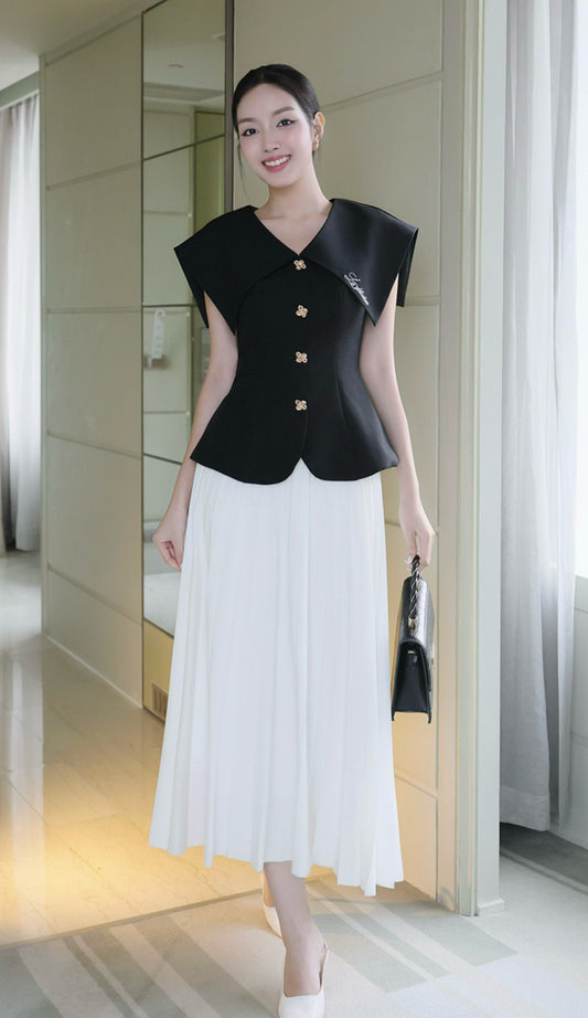 Workwear Blouse & Long Skirt Set
