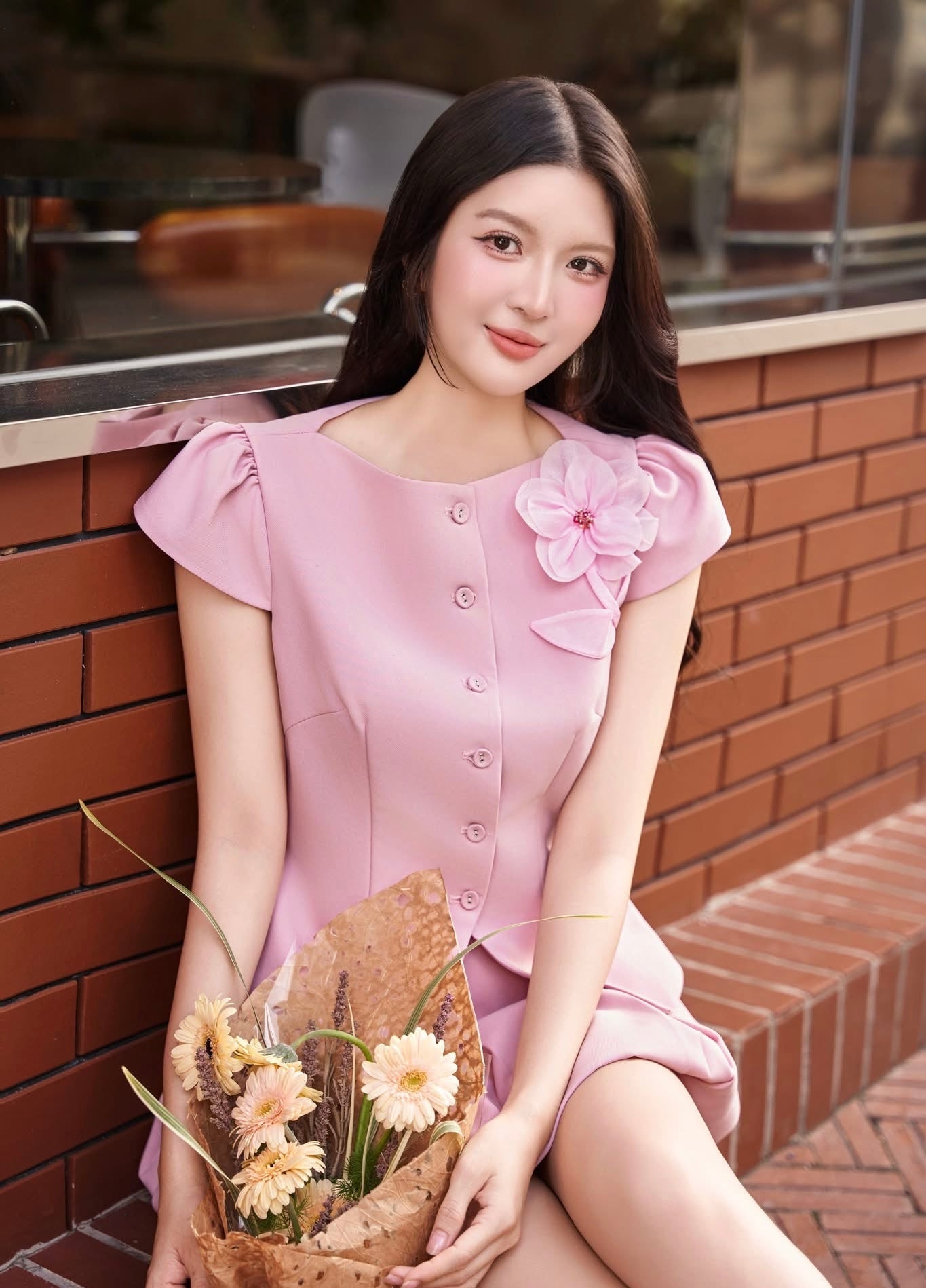 3D Flower Pink Set