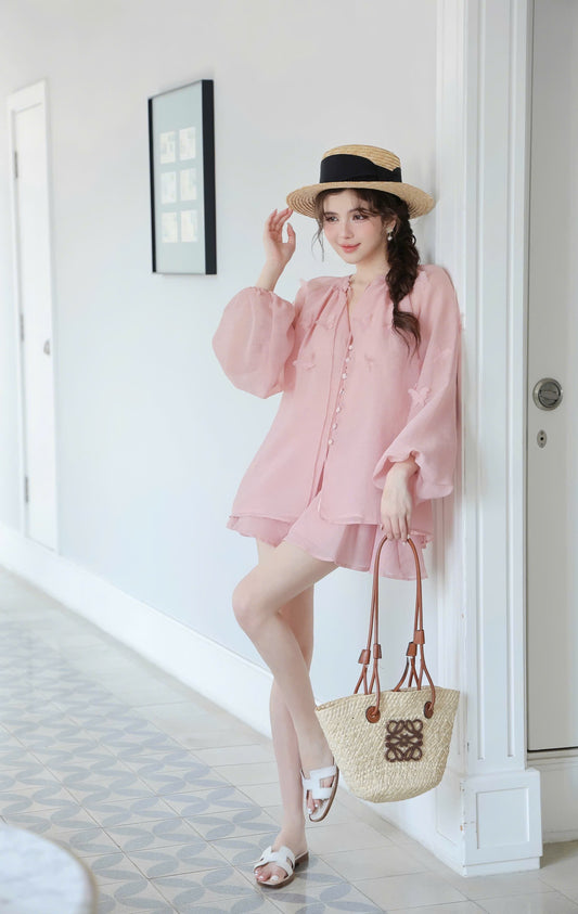Butterfly Blouse & Skirt Set
