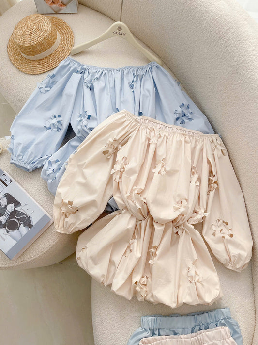 Flower Cut Dress & Short Set