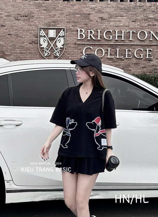 V-neck Top & Skirt