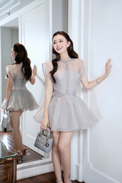 Blink Stone Button Elegant Dress
