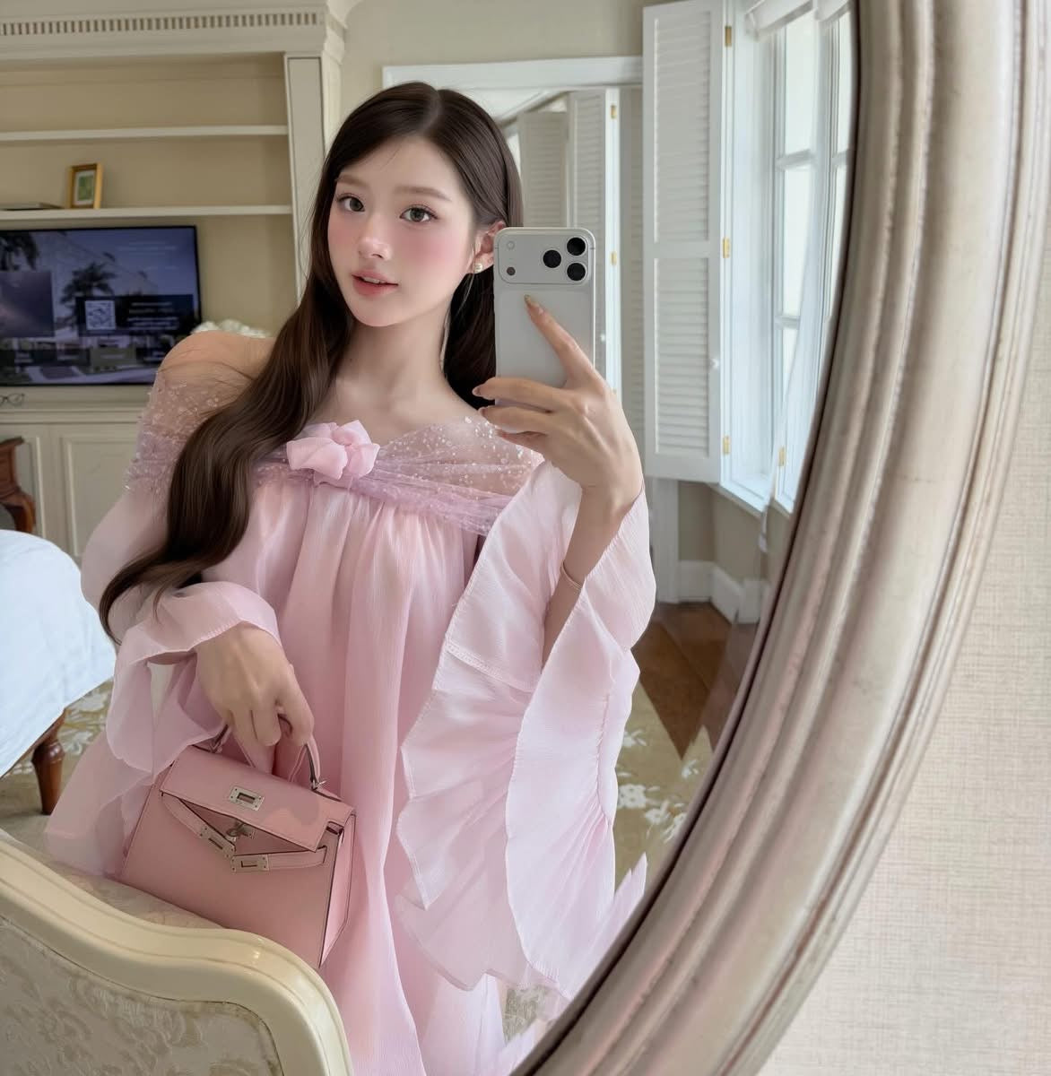 Abba Pink Babydoll Dress