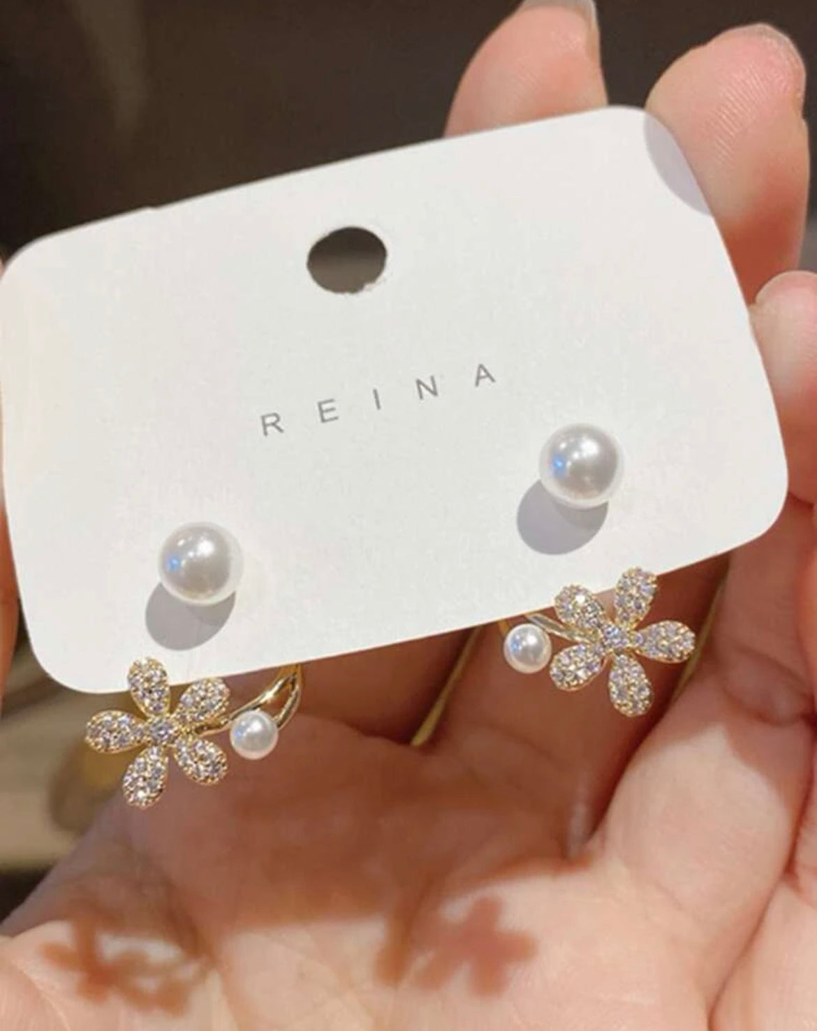 Pearl & Flower Earrings