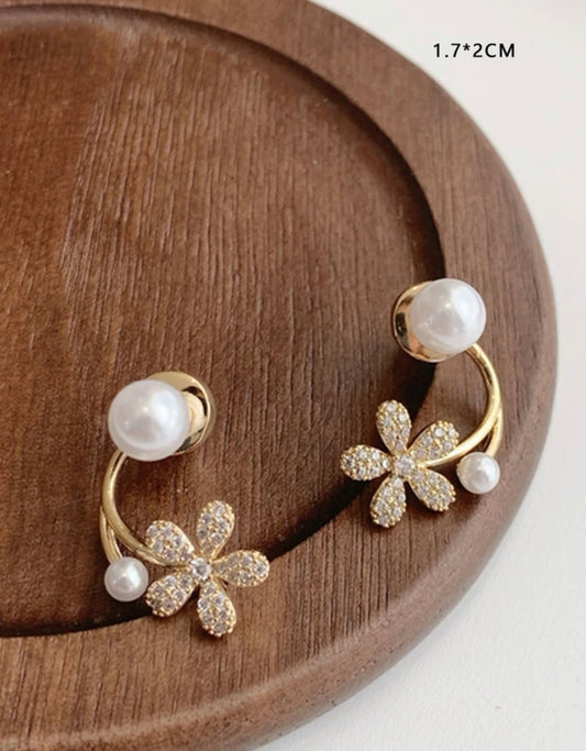 Pearl & Flower Earrings